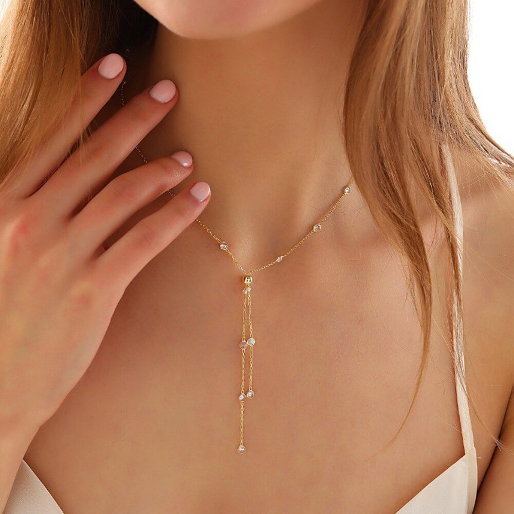 Y Necklace, Personalized Necklace, Bridesmaid Jewelry,Personal 925K Silver